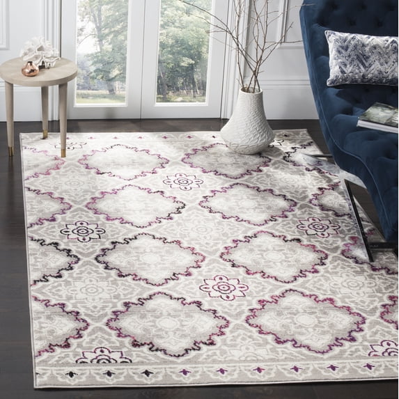 SAFAVIEH Skyler Willoughby Floral Area Rug, Grey/Pink, 4' x 6'