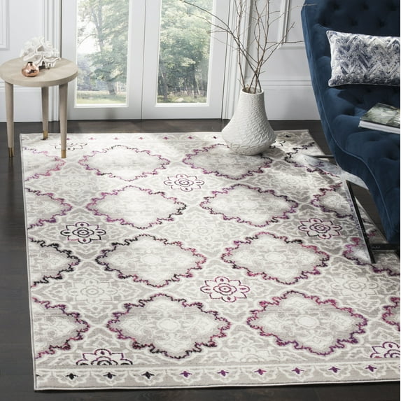 SAFAVIEH Skyler Willoughby Floral Area Rug, Grey/Pink, 5'1" x 7'6"