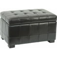 thumbnail image 1 of SAFAVIEH Small Manhattan Rustic Tufted Storage Bench, Black, 1 of 1