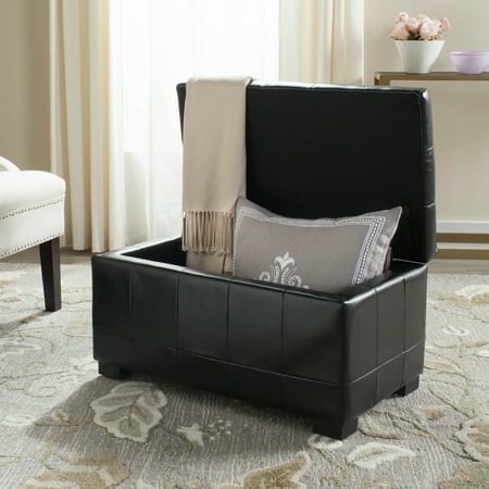 SAFAVIEH Small Manhattan Storage Bench Black
