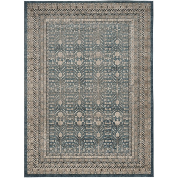 SAFAVIEH Sofia Cionadogh Border Area Rug, Blue/Beige, 9' x 12'