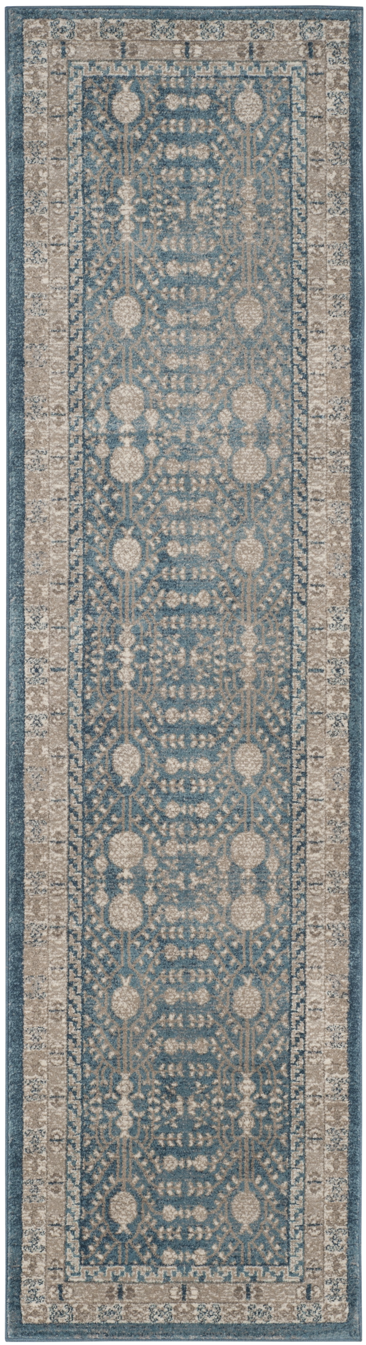 SAFAVIEH Sofia Cionadogh Border Runner Rug, Blue/Beige, 2'2
