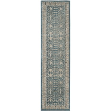 SAFAVIEH Sofia Cionadogh Border Runner Rug, Blue/Beige, 2'2" x 10'