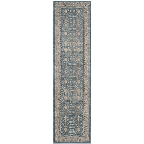 SAFAVIEH Sofia Cionadogh Border Runner Rug, Blue/Beige, 2'2" x 14'