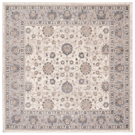 SAFAVIEH Sofia Derrick Oriental Area Rug, Ivory/Grey, 6'7" x 6'7" Square