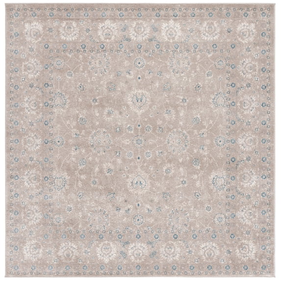 SAFAVIEH Sofia Derrick Oriental Area Rug, Tan/Blue, 6'7" x 6'7" Square