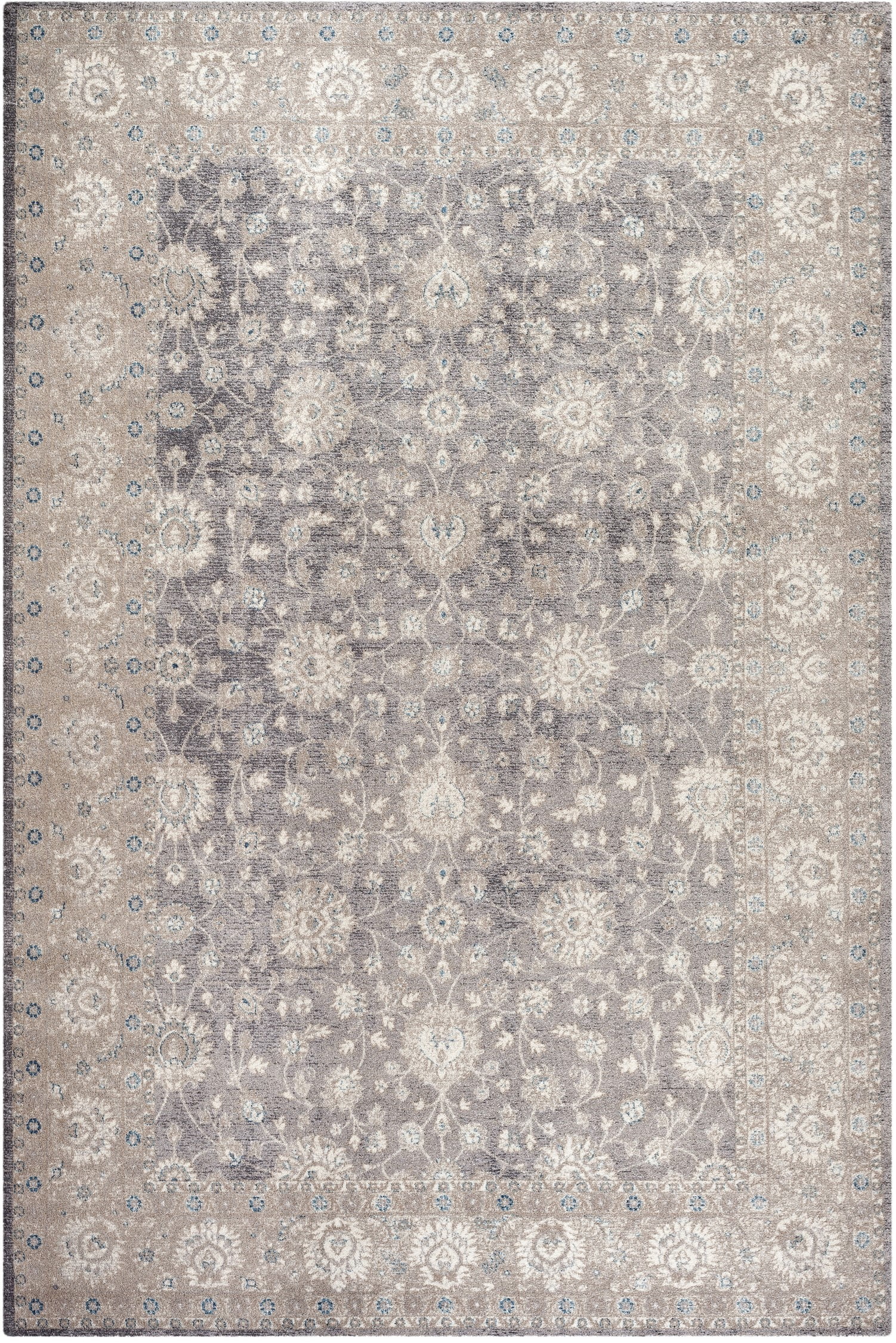Gray and Beige Hand-Knotted Reversible Rectangular Area Rug 10' x 14'