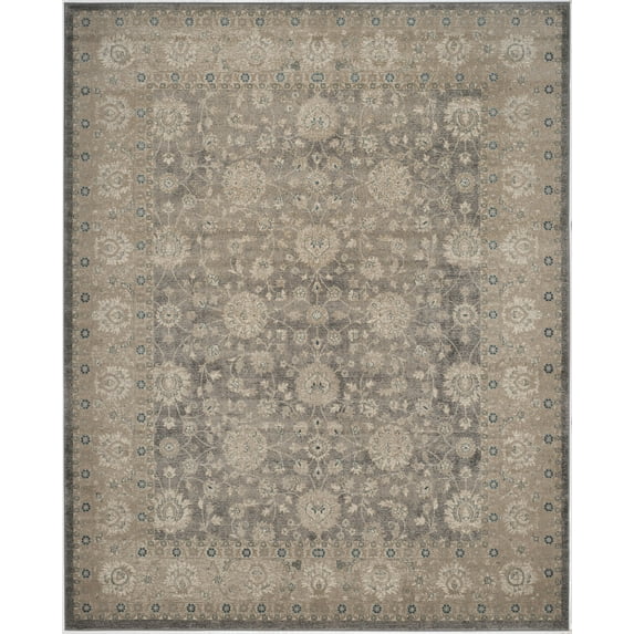 SAFAVIEH Sofia Derrick Traditional Area Rug, Light Grey/Beige, 8' x 11'