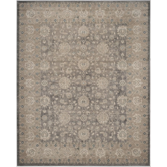 SAFAVIEH Sofia Derrick Traditional Area Rug, Light Grey/Beige, 9' x 12'