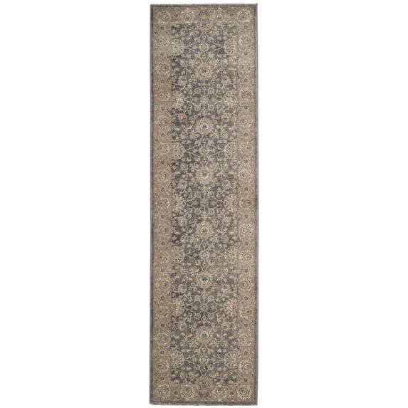 SAFAVIEH Sofia Derrick Traditional Runner Rug, Light Grey/Beige, 2'2" x 12'