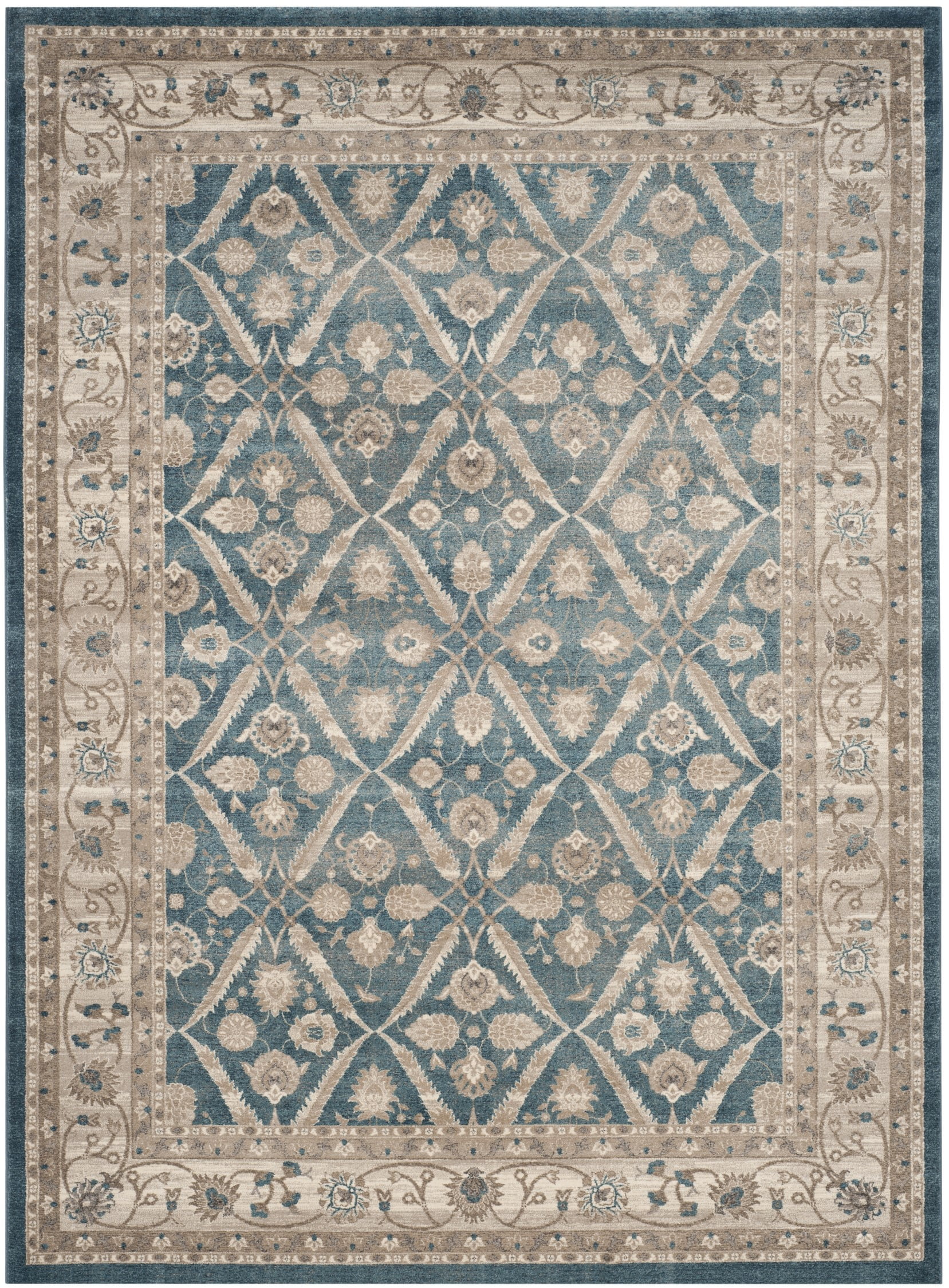 SAFAVIEH Sofia Jerrod Floral Bordered Area Rug, Blue/Beige, 11' x 15'