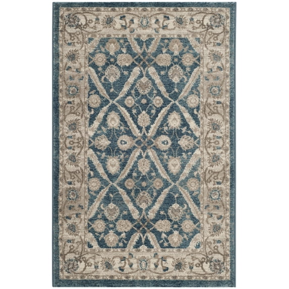 SAFAVIEH Sofia Jerrod Floral Bordered Area Rug, Blue/Beige, 2'6" x 4'