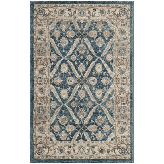 SAFAVIEH Sofia Jerrod Floral Bordered Area Rug, Blue/Beige, 2' x 3'