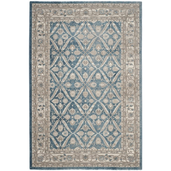 SAFAVIEH Sofia Jerrod Floral Bordered Area Rug, Blue/Beige, 4' x 5'7"