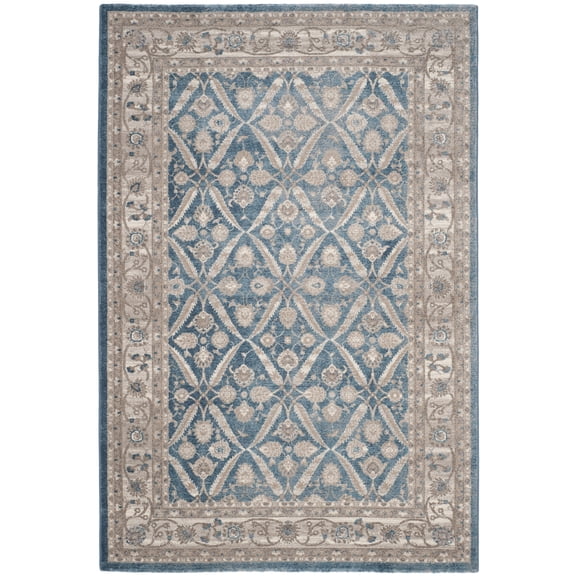 SAFAVIEH Sofia Jerrod Floral Bordered Area Rug, Blue/Beige, 6'7" x 9'2"