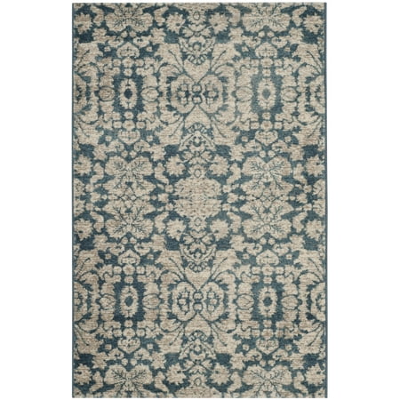SAFAVIEH Sofia Quintella Damask Area Rug, Blue/Beige, 2' x 3'