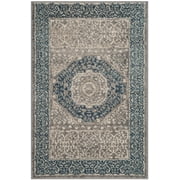 SAFAVIEH Sofia Waylon Geometric Bordered Area Rug, Light Grey/Blue, 2' x 3'