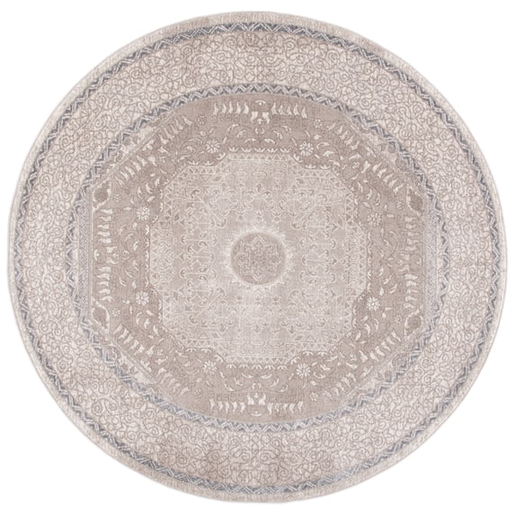 SAFAVIEH Sofia Waylon Oriental Area Rug, Ivory/Beige, 6'7" x 6'7" Round