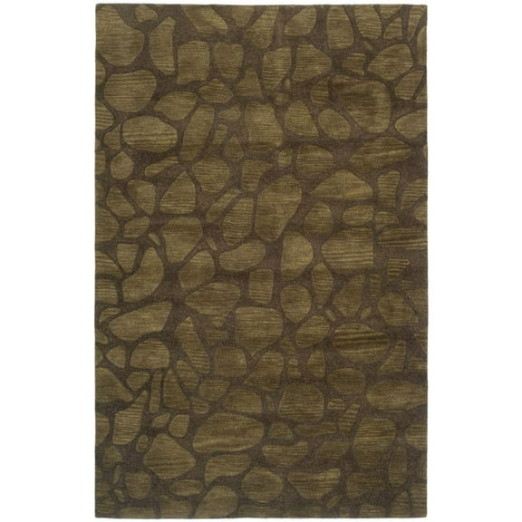 SAFAVIEH Soho Acton Abstract Wool Area Rug, Brown, 3'6" x 5'6"