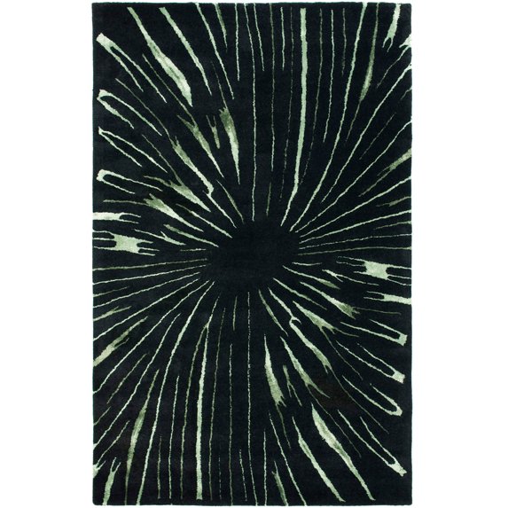 SAFAVIEH Soho Addison Bursting Wool Area Rug, Black/Multi, 3'6" x 5'6"