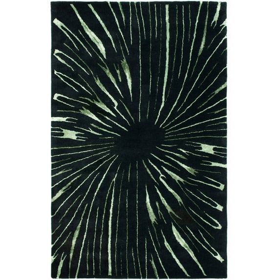 SAFAVIEH Soho Addison Bursting Wool Area Rug, Black/Multi, 7'6" x 9'6"