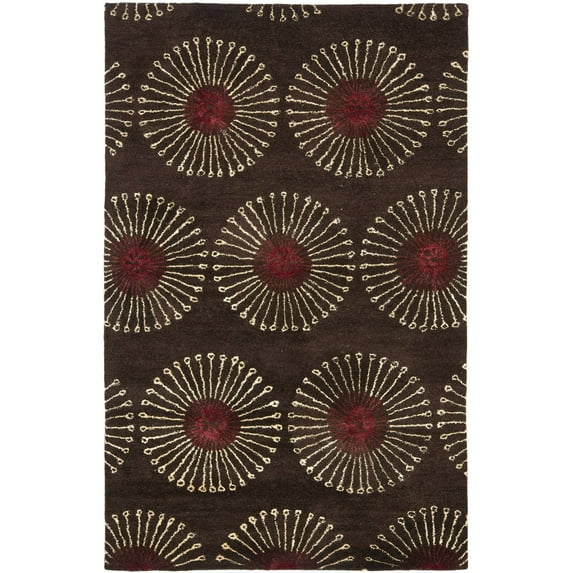 SAFAVIEH Soho Adeline Floral Wool Area Rug, Coffee/Brown, 3'6" x 5'6"