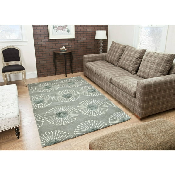 SAFAVIEH Soho Adeline Floral Wool Area Rug, Grey/Ivory, 5' x 8'