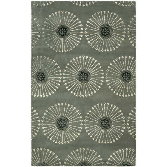SAFAVIEH Soho Adeline Floral Wool Area Rug, Grey/Ivory, 8'3" x 11'