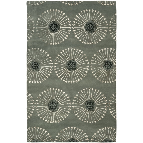 SAFAVIEH Soho Adeline Floral Wool Area Rug, Grey/Ivory, 9'6" x 13'6"