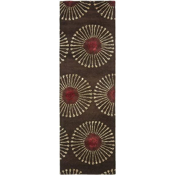 SAFAVIEH Soho Adeline Floral Wool Runner Rug, Coffee/Brown, 2'6" x 12'