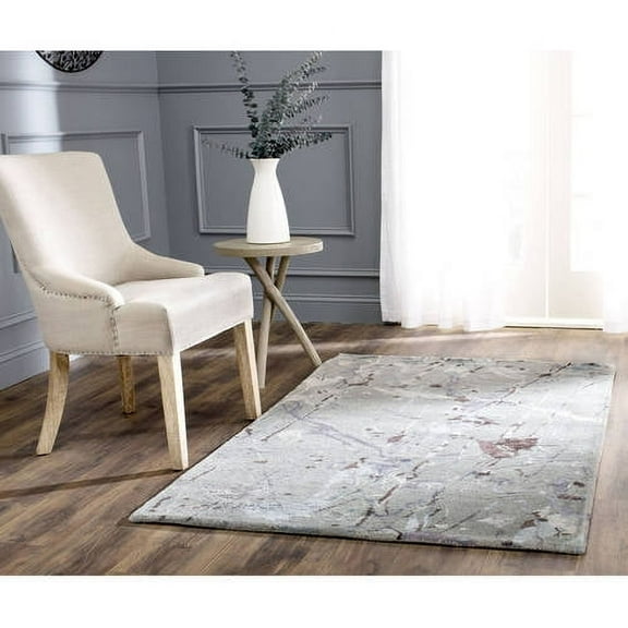 SAFAVIEH Soho Agnes Abstract Wool Area Rug, Grey/Multi, 3'6" x 5'6"
