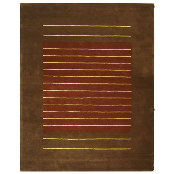 SAFAVIEH Soho Aida Striped Wool Area Rug, Rust/Brown, 9'6" x 13'6"