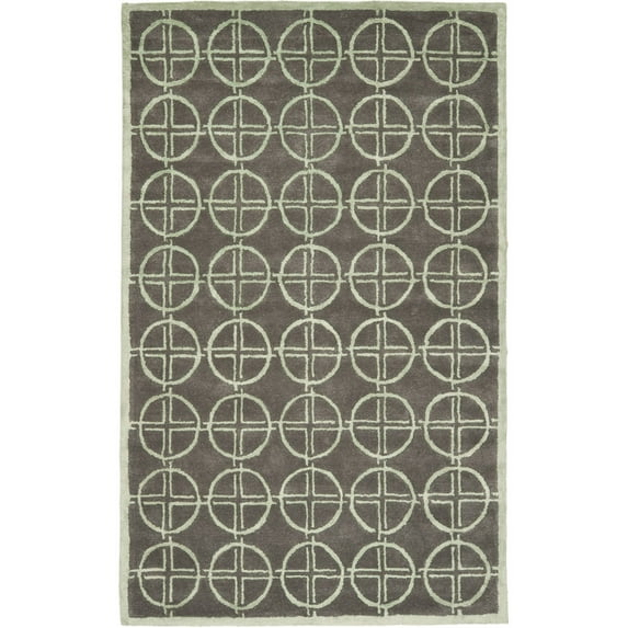 SAFAVIEH Soho Aiken Geometric Wool Area Rug, Brown/Gold, 5' x 8'