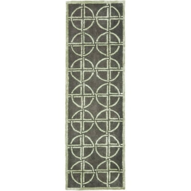 SAFAVIEH Soho Aiken Geometric Wool Runner Rug, Brown/Gold, 2'6" x 12'