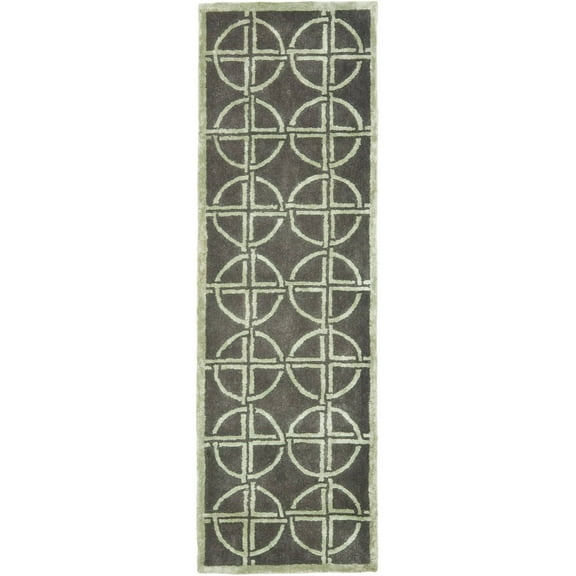 SAFAVIEH Soho Aiken Geometric Wool Runner Rug, Brown/Gold, 2'6" x 8'