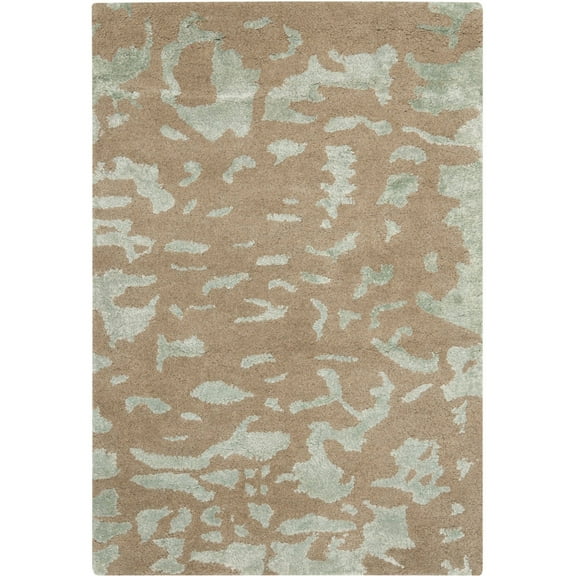 SAFAVIEH Soho Albus Abstract Wool Area Rug, Taupe/Light Blue, 2' x 3'
