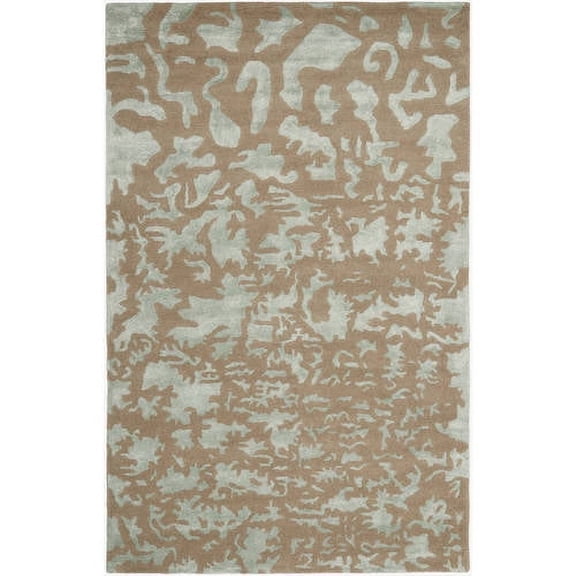 SAFAVIEH Soho Albus Abstract Wool Area Rug, Taupe/Light Blue, 6' x 9'