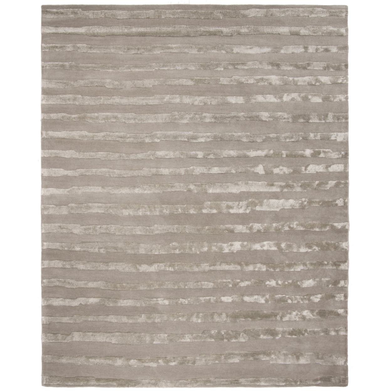 Gray Tufted Handmade Reversible Wool and Viscose Area Rug