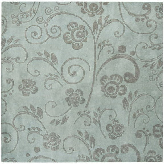 SAFAVIEH Soho Aleta Floral Wool Area Rug, Grey/Multi, 6' x 6' Square