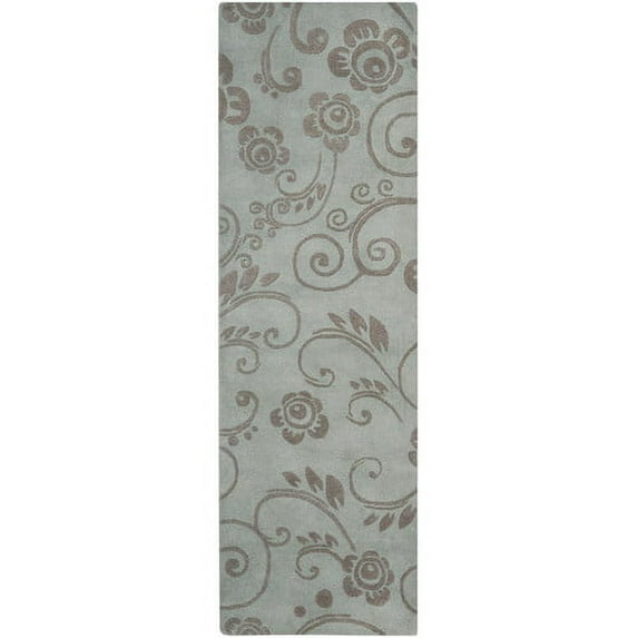 SAFAVIEH Soho Aleta Floral Wool Runner Rug, Grey/Multi, 2'6" x 8'