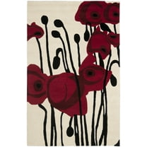 SAFAVIEH Soho Alfreda Abstract Area Rug, Ivory/Red, 3'6" x 5'6"