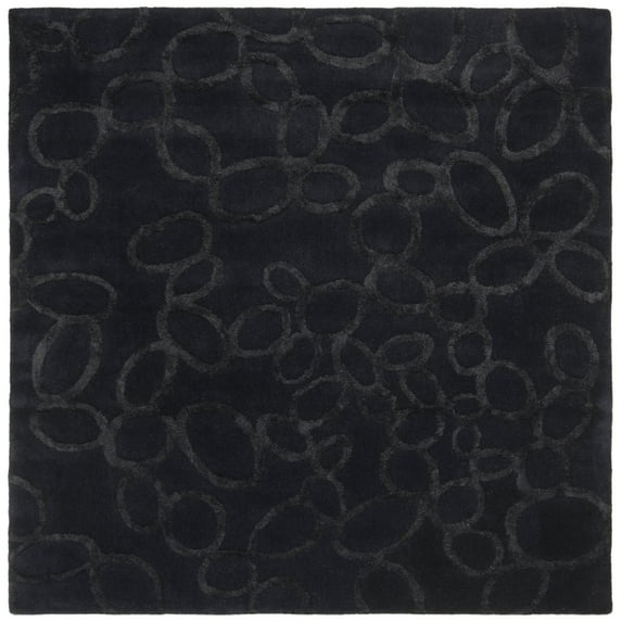 SAFAVIEH Soho Ali Geometric Wool Area Rug, Black, 6' x 6' Square