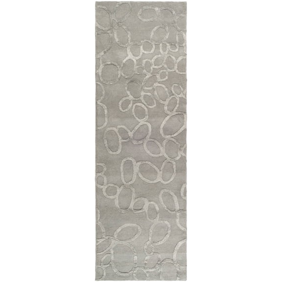 SAFAVIEH Soho Ali Geometric Wool Runner Rug, Grey, 2'6" x 10'