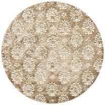 SAFAVIEH Soho Alicia Floral Wool Area Rug, Beige/Ivory, 6' x 6' Round