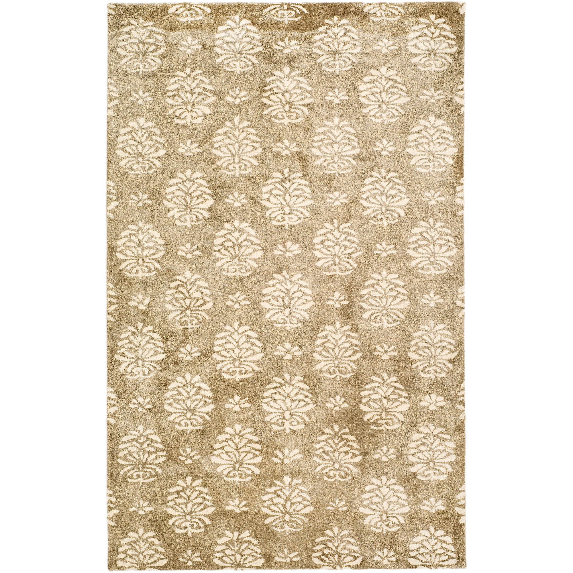 SAFAVIEH Soho Alicia Floral Wool Area Rug, Beige/Ivory, 7'6" x 9'6"