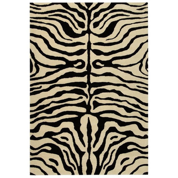 SAFAVIEH Soho Allyse Striped Wool Area Rug, Black/White, 5' x 8'