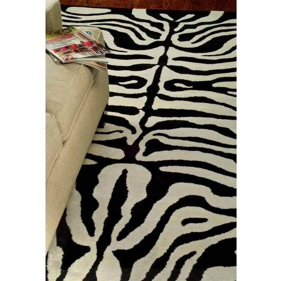 SAFAVIEH Soho Allyse Striped Wool Area Rug, Black/White, 7'6" x 9'6"