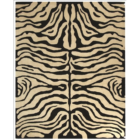 SAFAVIEH Soho Allyse Striped Wool Area Rug, Black/White, 8'3" x 11'