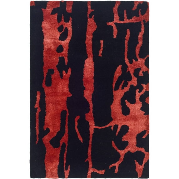 SAFAVIEH Soho Alura Abstract Wool Area Rug, Black/Red, 2' x 3'