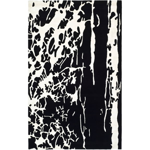 SAFAVIEH Soho Alura Abstract Wool Area Rug, Black/White, 7'6" x 9'6"